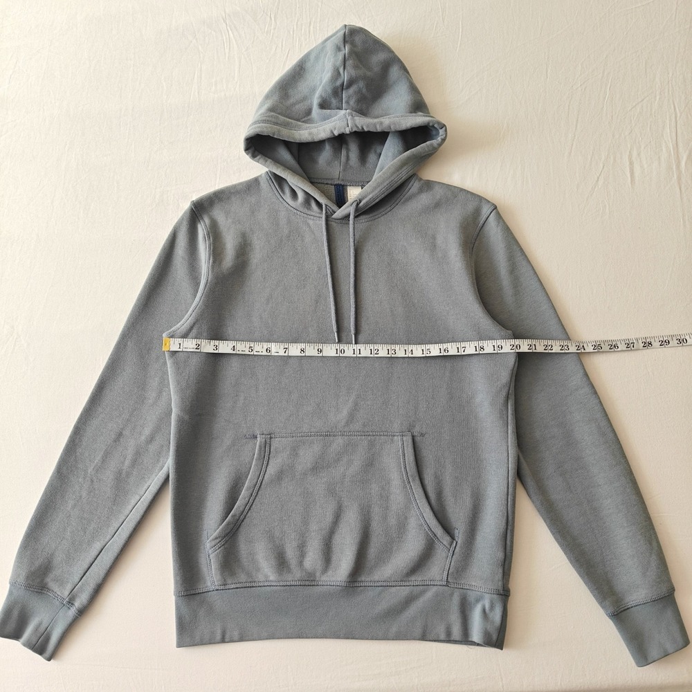 HM Divided Men Pullover Hoodie Blue Gray Fleece Kangaroo Pocket Minimalist Small